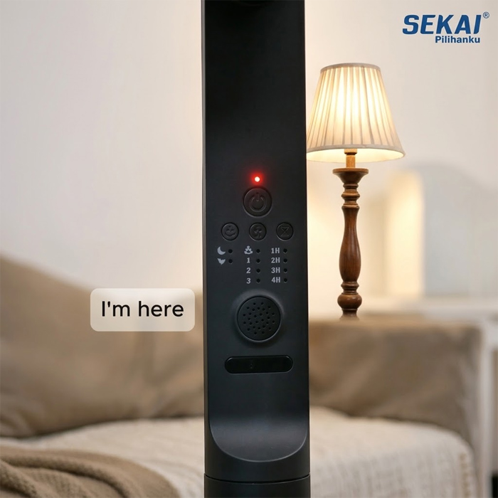 Sekai Kipas Angin Berdiri AI Voice Command 16 Inch Hitam - SFN1681AI
